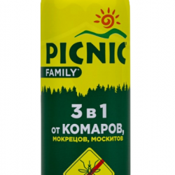 Аэрозоль от всех кровососущих Picnic Family 3в1 150мл