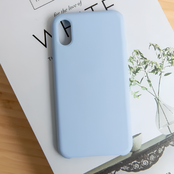 Чехол накладка силикон Silicone Case iPh X/XS голубой аналог