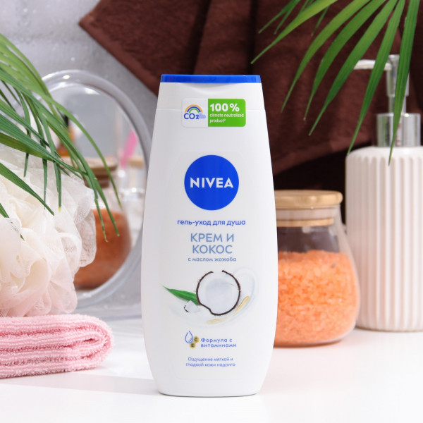 Гель для душа Nivea Крем и кокос с маслом жожоба Мягкость и гладкость 250мл 1733
