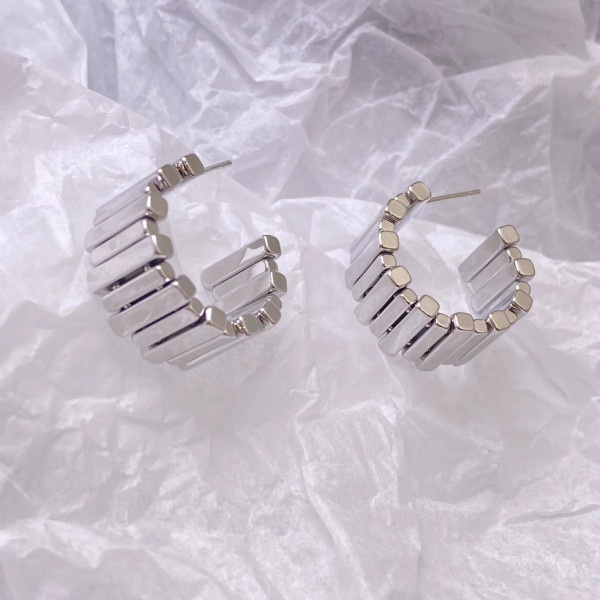 Серьги-конго LB Exqulslte AEH22844 металл серебряные