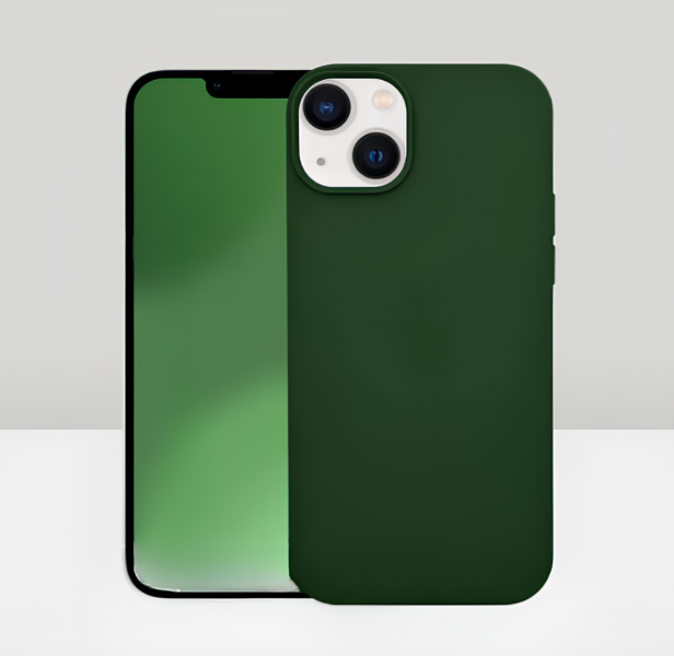 Чехол накладка силикон Silicone Case iPh 14 зеленый аналог