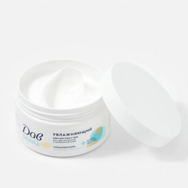 Крем для лица и тела Dove Derma с пребиотиками Увлажняющий 285мл 037323