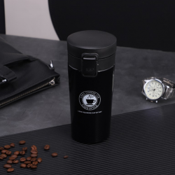 Термокружка с лейкой-поилкой NRV Coffee Cup SW-1701 380мл черная 13394/8980