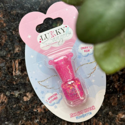 Лак для ногтей детский Lukky Angel ярко-розовый с блестками 5мл T23503