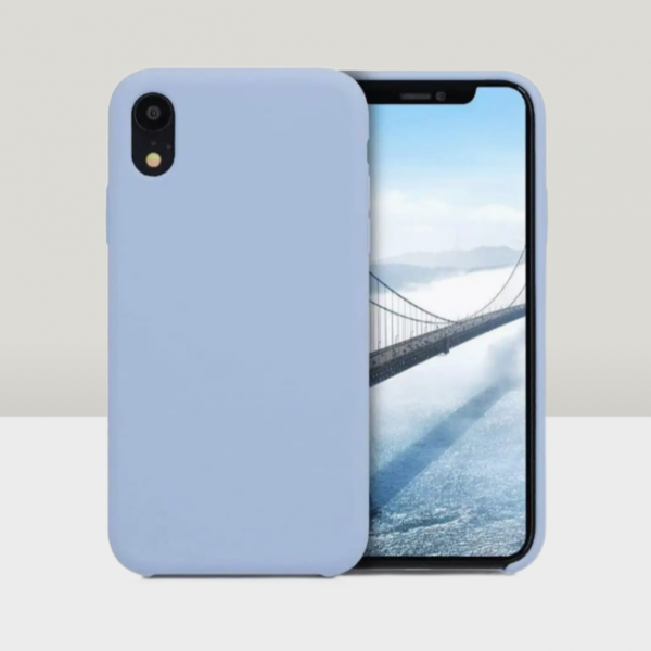 Чехол накладка силикон Silicone Case iPh XR голубой аналог
