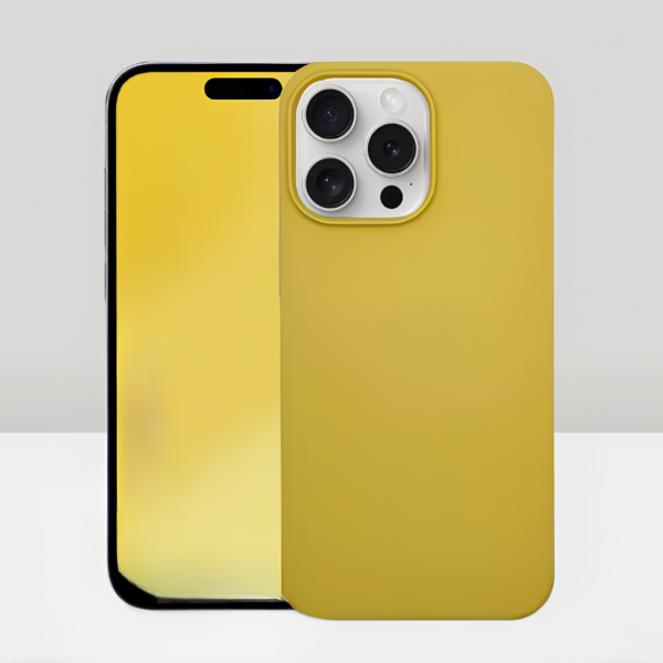 Чехол накладка силикон Silicone Case iPh 14 Pro желтый аналог