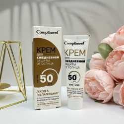 Крем для лица солнцезащитный Compliment SPF50 с гиалуроновой кислотой Увлажняющий 50мл 916219