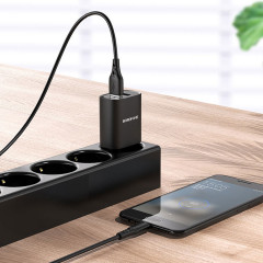 Блок сетевой USB 2x + кабель USB-MicroUSB комплект Borofone 2,1A 18Вт BN2 черный