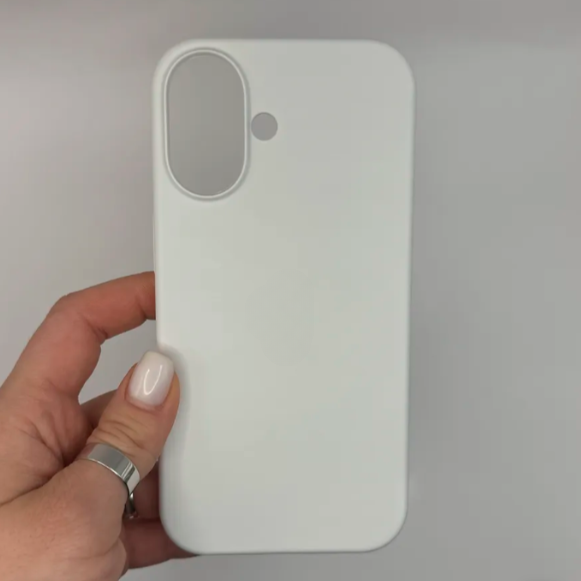 Чехол накладка силикон Silicone Case iPh 16 Plus белый аналог