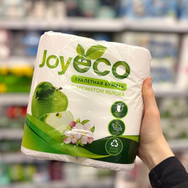 Туалетная бумага JOYeco с ароматом яблока 2сл 4шт