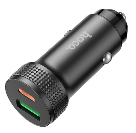 Блок для авто USB/USBType-C 2x Hoco 3A 38Вт Z49B черный