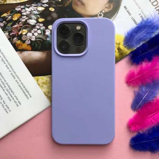 Чехол накладка силикон Silicone Case iPh 13 Pro лавандовый аналог