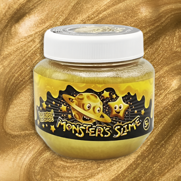 Слайм жвачка для рук Kiki Monster's Slime золотой космос 250мл SCB005