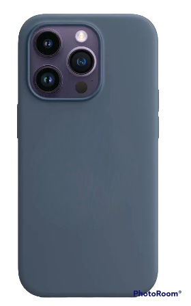 Чехол накладка силикон Silicone Case iPh 14 Plus серо-синий аналог