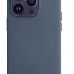 Чехол накладка силикон Silicone Case iPh 14 Plus серо-синий аналог