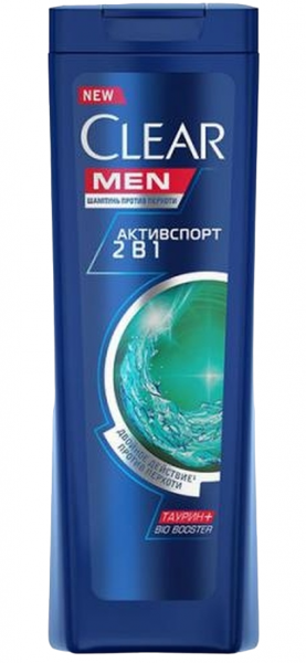Шампунь Clear Men Активспорт 2в1 с ментолом Ультраосвежающий 400мл 144626