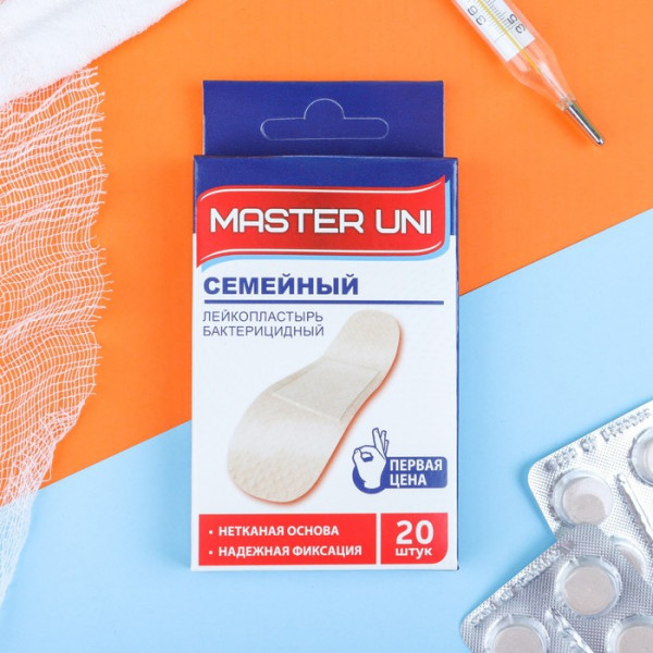 Лейкопластыри бактерицидные Master Uni Семейный 20шт 177360
