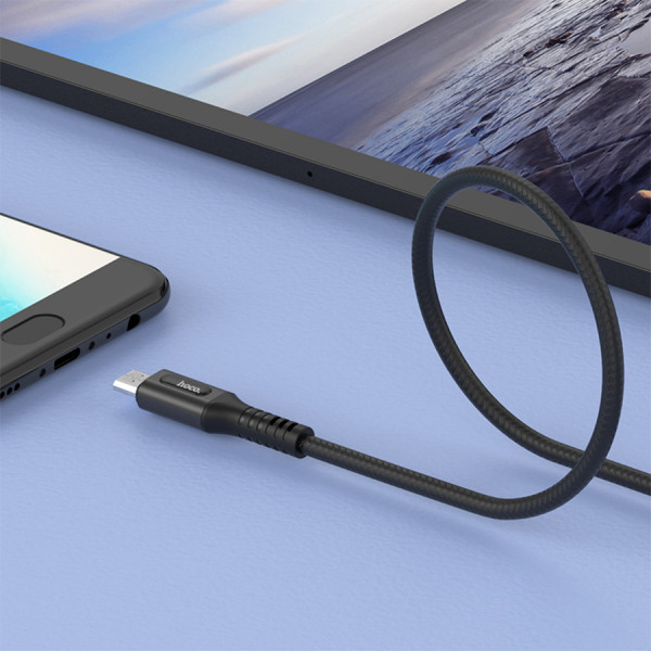Кабель USB - Micro USB Hoco U79 1,2м 2,4A черный