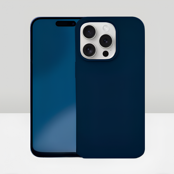 Чехол накладка силикон Silicone Case iPh 14 Pro темно-синий аналог