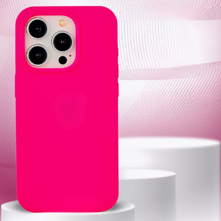 Чехол накладка силикон Silicone Case iPh 15 Pro ярко-розовый аналог