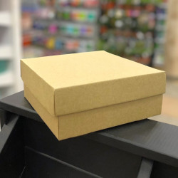 Коробка подарочная квадратная BX39 В8*20*20см крафтовая 00535