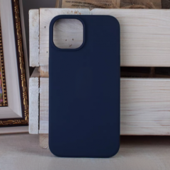 Чехол накладка силикон Silicone Case iPh 14 темно-синий аналог