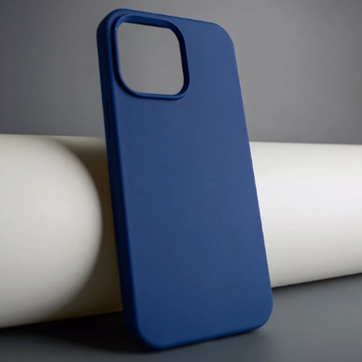 Чехол накладка силикон Silicone Case iPh 14 Pro Max темно-синий аналог