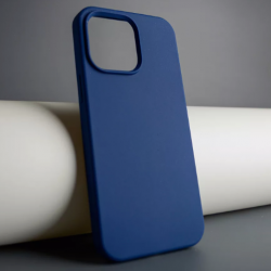 Чехол накладка силикон Silicone Case iPh 14 Pro Max темно-синий аналог