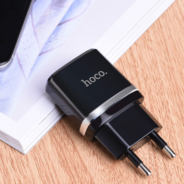Блок сетевой USB 2x Hoco 2,4A 12Вт C12 черный