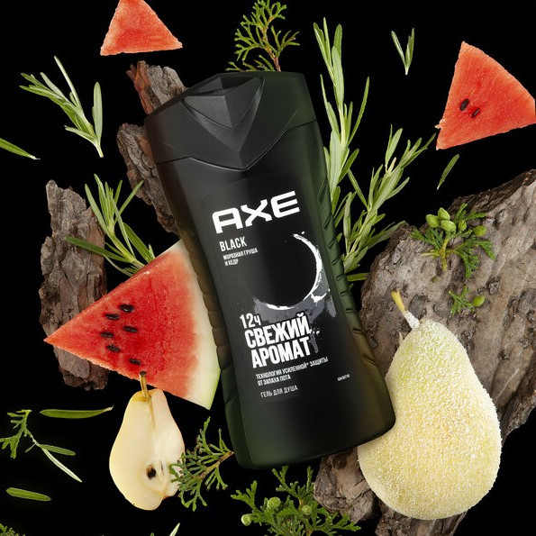 Гель для душа Axe Black с экстрактом морозной груши и кедра Свежий аромат 250мл 68438710