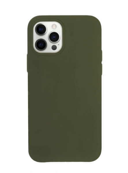 Чехол накладка силикон Silicone Case iPh 12/12 Pro серо-зеленый аналог