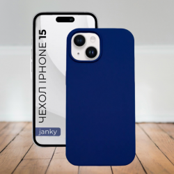 Чехол накладка силикон Silicone Case iPh 15 синий аналог