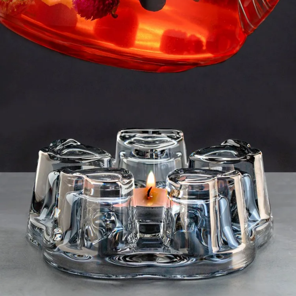 Подставка-подогреватель для чайника BestTea GlassWare стекло 14см M-004/grey