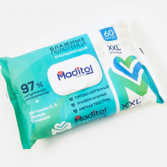 Полотенца влажные Maditol XXL с экстрактом череды и ромашки Гипоаллергенные 60шт 060601