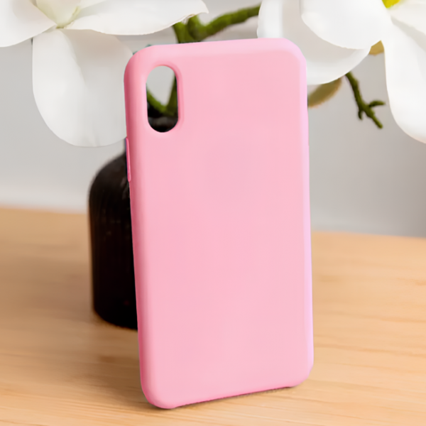 Чехол накладка силикон Silicone Case iPh X/XS розовый аналог