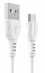 Кабель USB - Type-C Borofone BX113 1м 3A белый