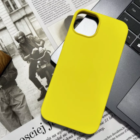 Чехол накладка силикон Silicone Case iPh 12 Pro Max желтый аналог
