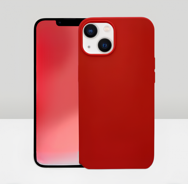 Чехол накладка силикон Silicone Case iPh 14 красный аналог