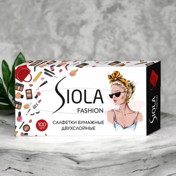 Салфетки бумажные косметические Siola 2сл 100шт 13-11/11
