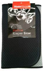 Коврик для сушки посуды Master House Блэк микрофибра 24*45см черный 60378