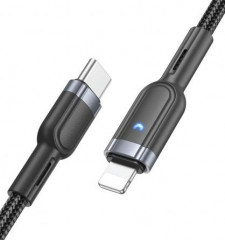 Кабель Type-C - Lightning Hoco X117 2м 3A 27W черный