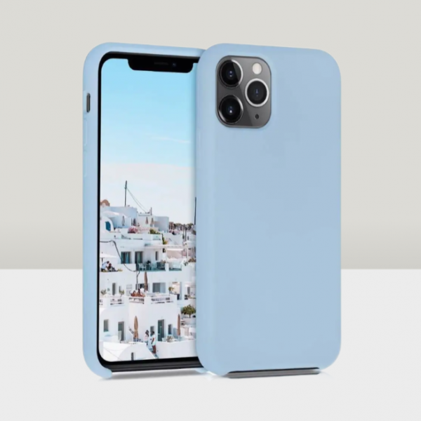 Чехол накладка силикон Silicone Case iPh 11 Pro Max голубой аналог