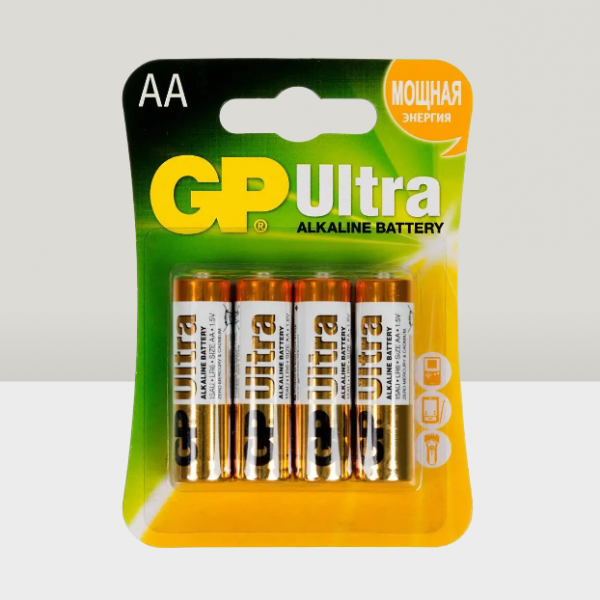Батарейки GP Ultra LR6 AA 4BL алкалиновые (щелочные) 4шт GP15AU-2UE4/GP15AU-2CR4