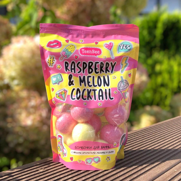 Бомбочки шары бурлящие для ванны TeenBee Raspberry&Melon Coctail 200гр 10шт 10553777