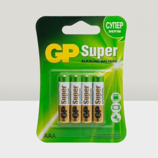 Батарейки GP Super LR03 AAA 4BL алкалиновые (щелочные) 4шт GP24A-2UE4/GP24A-2CR4