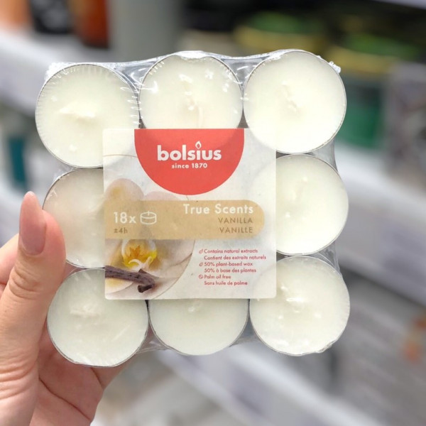 Свечи в гильзе ароматические Bolsius Vanilla 18шт 943475