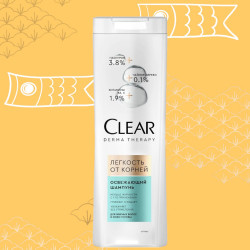 Шампунь Clear Derma Therapy с гиалуроном Легкость от корней 380мл 69777844
