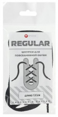 Шнурки М Протех Regular черные плоские 130см 01130