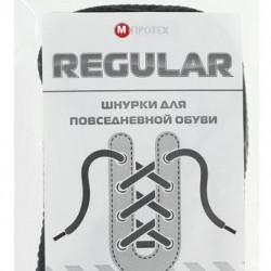 Шнурки М Протех Regular черные плоские 130см 01130
