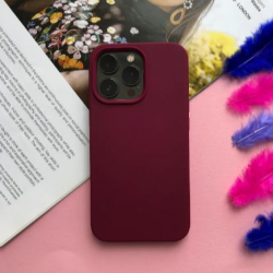 Чехол накладка силикон Silicone Case iPh 13 Pro бордовый аналог
